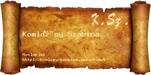 Komlósy Szabina névjegykártya