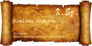 Komlósy Szabina névjegykártya